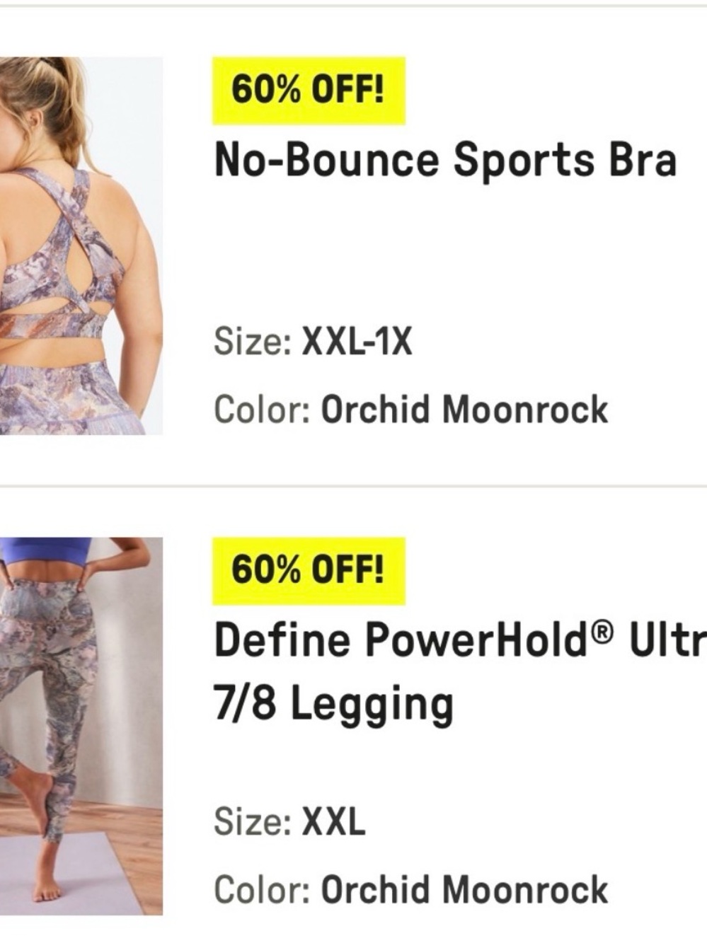 Fabletics Printed High-Waist Leggings & Sports Bra Set in Mauve Stone Print - Picture 3 of 3